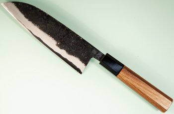 Hatsukokoro Sumi Blue2 Kurouchi Wa-Santoku 170mm Teak