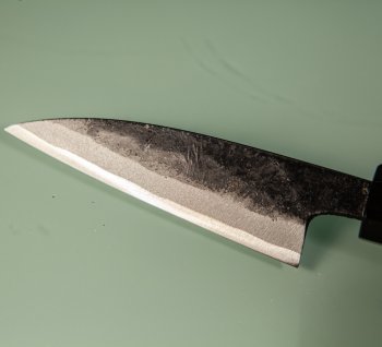 Hatsukokoro Sumi Blue2 Kurouchi Wa-Petty 85mm Teak