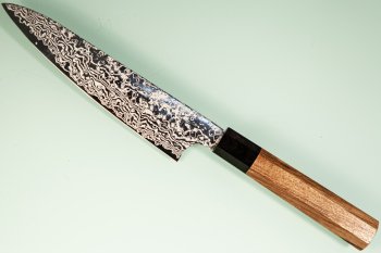 Hatsukokoro Ginga ATS-34 Nickel Damascus Wa-Petty 150mm Teak
