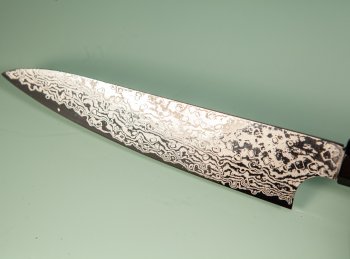 Hatsukokoro Ginga ATS-34 Nickel Damascus Wa-Petty 150mm Teak