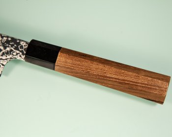 Hatsukokoro Ginga ATS-34 Nickel Damascus Wa-Petty 150mm Teak