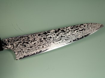 Hatsukokoro Ginga ATS-34 Nickel Damascus Wa-Petty 150mm Teak