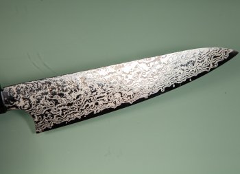 Hatsukokoro Ginga ATS-34 Nickel Damascus Wa-Petty 150mm Teak
