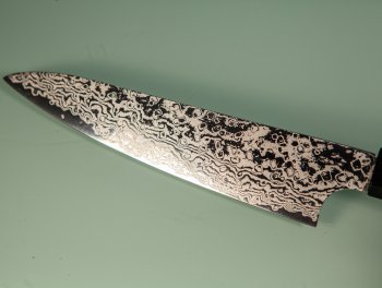 Hatsukokoro Ginga ATS-34 Nickel Damascus Wa-Petty 150mm Teak