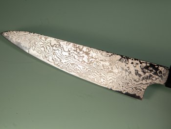 Hatsukokoro Ginga ATS-34 Nickel Damascus Wa-Petty 150mm Teak