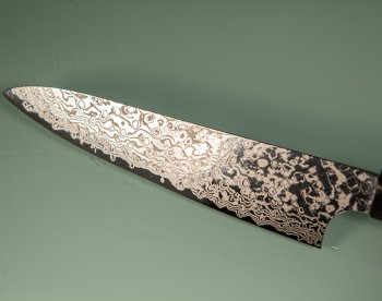 Hatsukokoro Ginga ATS-34 Nickel Damascus Wa-Petty 150mm Wenge