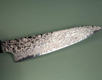 Hatsukokoro Ginga ATS-34 Nickel Damascus Wa-Petty 150mm Wenge