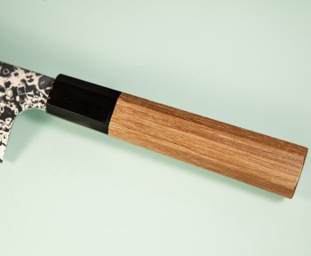 Hatsukokoro Ginga ATS-34 Nickel Damascus Wa-Santoku 185mm Teak