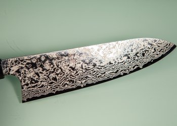 Hatsukokoro Ginga ATS-34 Nickel Damascus Wa-Santoku 185mm Wenge