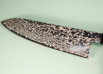 Hatsukokoro Ginga ATS-34 Nickel Damascus Wa-Santoku 185mm Wenge