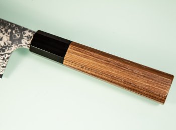 Hatsukokoro Ginga ATS-34 Nickel Damascus Wa-Nakiri 165mm Teak