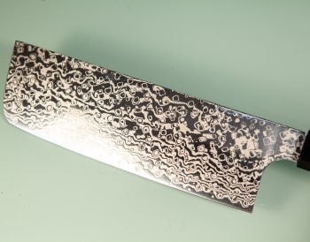 Hatsukokoro Ginga ATS-34 Nickel Damascus Wa-Nakiri 165mm Teak
