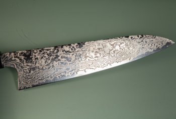 Hatsukokoro Ginga ATS-34 Nickel Damascus Wa-Gyuto 210mm Teak