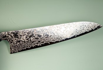 Hatsukokoro Ginga ATS-34 Nickel Damascus Wa-Gyuto 210mm Teak