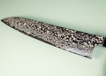 Hatsukokoro Ginga ATS-34 Nickel Damascus Wa-Gyuto 210mm Teak