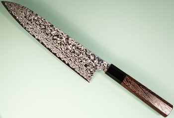 Hatsukokoro Ginga ATS-34 Nickel Damascus Wa-Gyuto 210mm Wenge