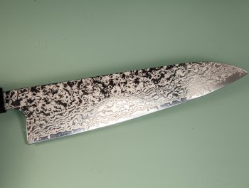 Hatsukokoro Ginga ATS-34 Nickel Damascus Wa-Gyuto 210mm Wenge