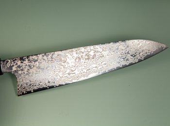 Hatsukokoro Ginga ATS-34 Nickel Damascus Wa-Gyuto 210mm Wenge
