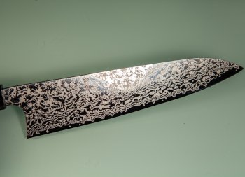 Hatsukokoro Ginga ATS-34 Nickel Damascus Wa-Gyuto 210mm Wenge