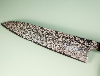Hatsukokoro Ginga ATS-34 Nickel Damascus Wa-Gyuto 210mm Wenge