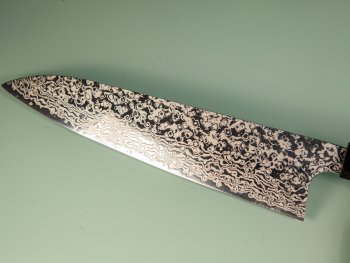 Hatsukokoro Ginga ATS-34 Nickel Damascus Wa-Gyuto 210mm Wenge