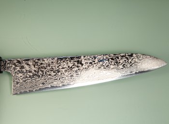 Hatsukokoro Ginga ATS-34 Nickel Damascus Wa-Gyuto 240mm Teak