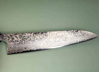 Hatsukokoro Ginga ATS-34 Nickel Damascus Wa-Gyuto 240mm Teak