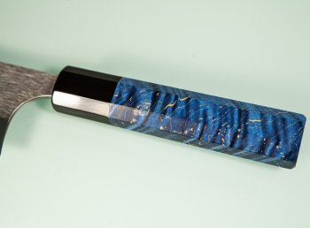 Shiro Kamo Orca R2 Wa-Bunka 185mm blau stabilisiert Bffelhorn