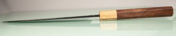 Nishida Shirogami 1 Extended Wa-Santoku 180mm Kurouchi Walnut