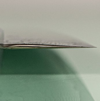 Katayama VG-10 Damascus polished Wa-Santoku 165mm blau stabilisiert