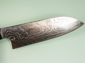Katayama VG-10 Damascus polished Wa-Santoku 165mm gelb stabilisiert Bffelhorn