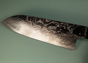 Katayama VG-10 Damascus polished Wa-Santoku 165mm Rosenholz Bffelhorn