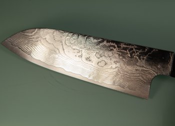 Katayama VG-10 Damascus polished Wa-Santoku 165mm Rosenholz Bffelhorn