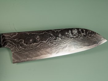 Katayama VG-10 Damascus polished Wa-Santoku 165mm Rosenholz Bffelhorn