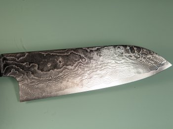 Katayama VG-10 Damascus polished Wa-Santoku 165mm Rosenholz Bffelhorn