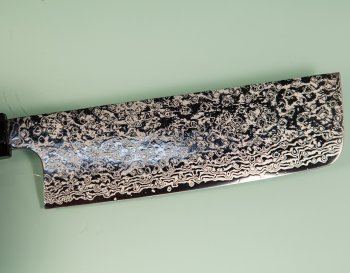 Hatsukokoro Ginga ATS-34 Nickel Damascus Wa-Nakiri 165mm gelb stabilisiert Bffelhorn