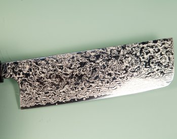 Hatsukokoro Ginga ATS-34 Nickel Damascus Wa-Nakiri 165mm gelb stabilisiert Bffelhorn