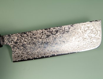 Hatsukokoro Ginga ATS-34 Nickel Damascus Wa-Nakiri 165mm gelb stabilisiert Bffelhorn
