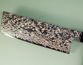 Hatsukokoro Ginga ATS-34 Nickel Damascus Wa-Nakiri 165mm gelb stabilisiert Bffelhorn