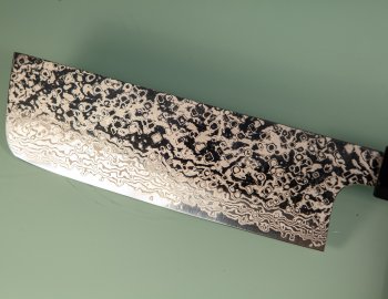 Hatsukokoro Ginga ATS-34 Nickel Damascus Wa-Nakiri 165mm gelb stabilisiert Bffelhorn