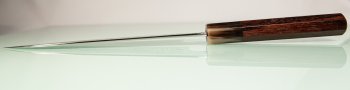 Hatsukokoro Ginga ATS-34 Nickel Damascus Wa-Santoku 185mm Rosenholz/Bffelhorn