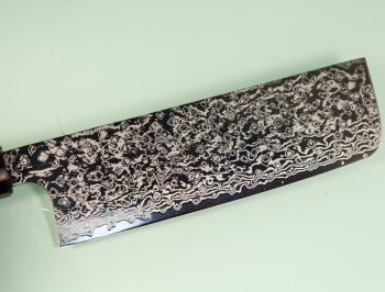 Hatsukokoro Ginga ATS-34 Nickel Damascus Wa-Nakiri 165mm Rosenholz/Bffelhorn