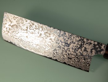 Hatsukokoro Ginga ATS-34 Nickel Damascus Wa-Nakiri 165mm Rosenholz/Bffelhorn