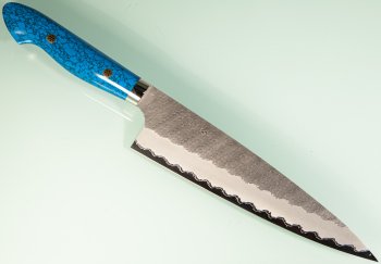 Nigara AS Satin Tsuchime Gyuto 210mm Trkisblau
