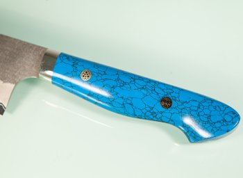 Nigara AS Satin Tsuchime Gyuto 210mm Trkisblau