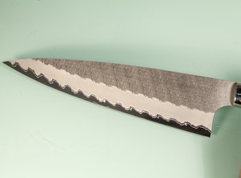 Nigara AS Satin Tsuchime Gyuto 210mm Trkisblau