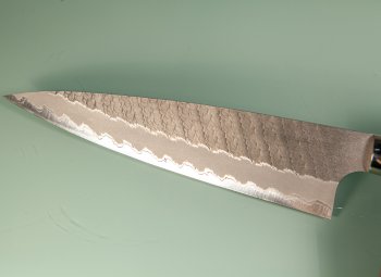 Nigara AS Satin Tsuchime Gyuto 210mm Trkisblau