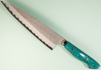 Nigara AS Satin Tsuchime Gyuto 210mm Trkisgrn