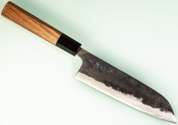 Hatsukokoro Kurokuma Blue2 Kurouchi Wa-Santoku 165mm Teak
