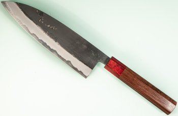 Hinokuni Shirogami 1 Wa-Santoku 210mm Kurouchi RRO